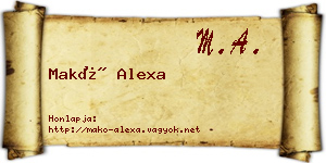 Makó Alexa névjegykártya